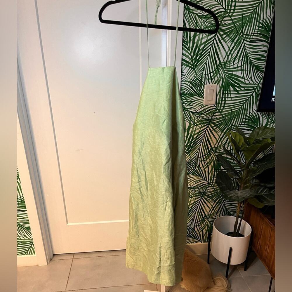 NWT Gianfranco Ferre Linen Halter Midi Dress size 10